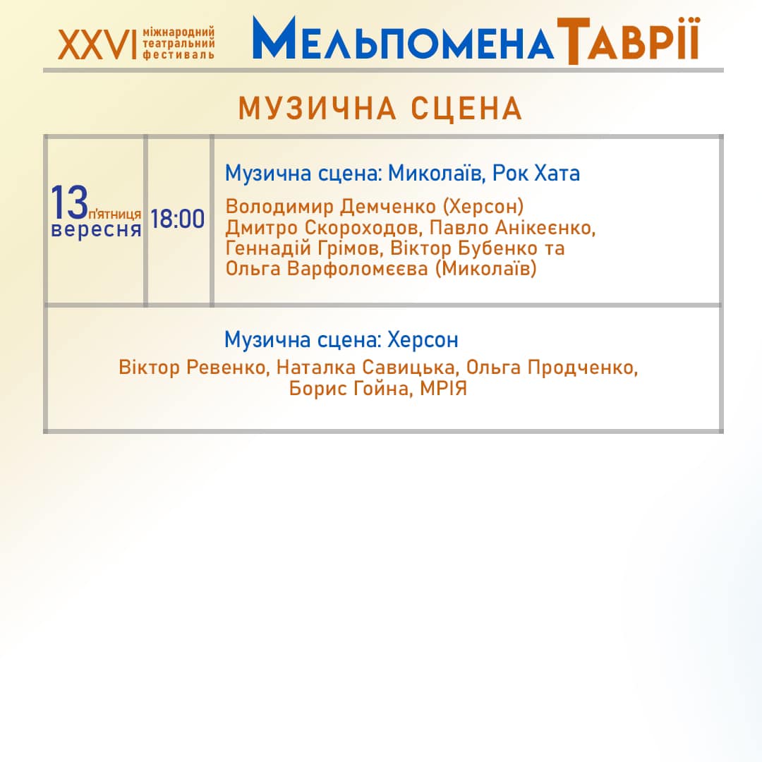 «Мельпомена Таврії-2024»: програма вистав у Херсоні, Києві, Миколаєві та Польщі