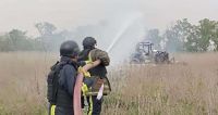 На полі в Бериславському районі трактор натрапив на міну – від вибуху машина загорілася