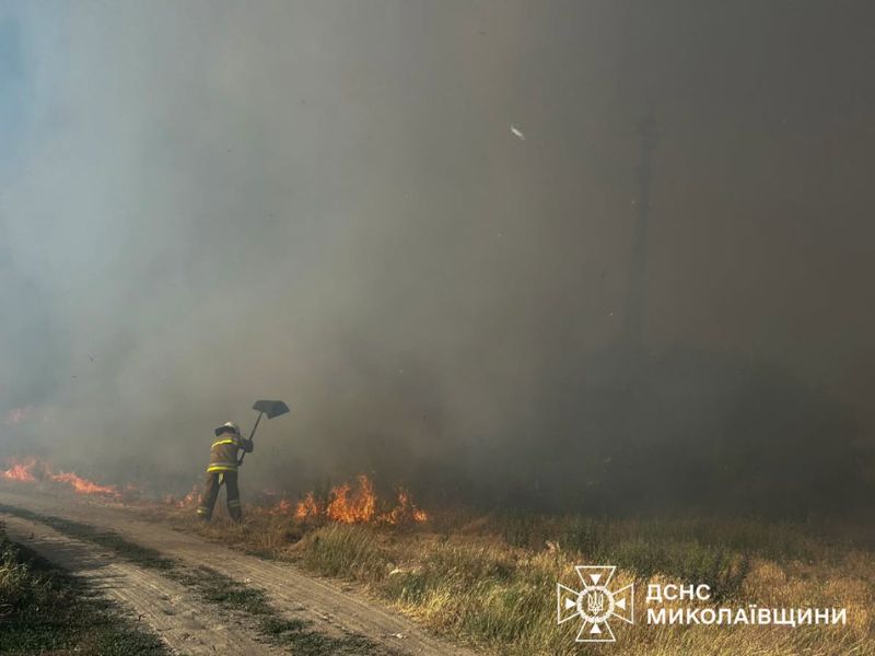 Рятувальники ліквідовують пожежу на Миколаївщині
