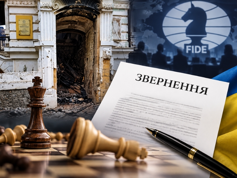 На фоні знищення росіянами будівлі шахово-шашкової школи в Херсоні обласна федерація звернулася до Зеленського через скандал у FIDE